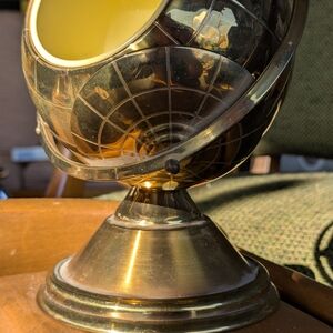 MCM Brass globe cigarette holder/ashtray, circa 1960